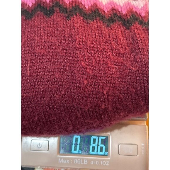 Elegant Burgundy V-Neck Sweater with Fringe - Picture 8 of 8